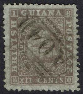 BRITISH GUIANA 1862 SHIP 12C PERF12.5-13 USED