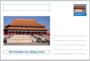 Landmarks - souvenir postcard (glossy 6x4card) - Forbidden City Beijing China 