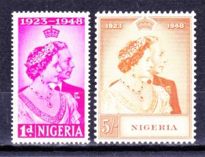 NIGERIA 1948 Royal Silver Wedding Mint Hinged.