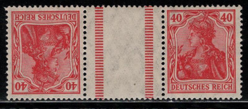 Germany Scott # 124 (2), label, mint nh, tete beche, KZ5a