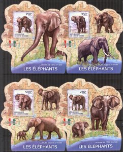 Ivory Coast 2014 Elephants 4 S/S MNH