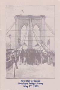 USPS 1st Day Ceremony Program #2041 Brooklyn Bridge Opening Anniversary 1983