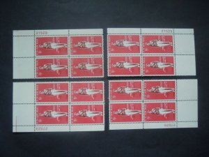 1963 #C68 8c Emelia Earhart Plate Block #27529 Matched Set MNH OG VF