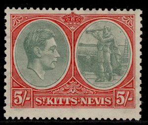 ST KITTS-NEVIS GVI SG77, 5s grey-green & scarlet, M MINT. Cat £65.