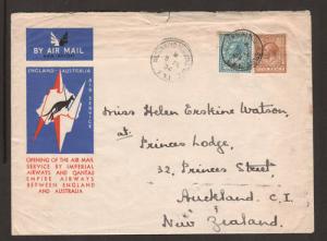 Great Britain Sc 194,199 on 1934 Christmas Flight cover