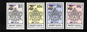 St. Lucia-Sc#727-30-Unused NH set-Girl Guides-1985-