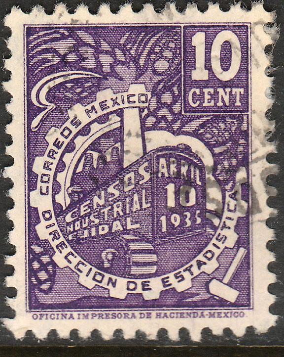 MEXICO 721, 10c INDUSTRIAL CENSUS. USED. F-VF. (568)