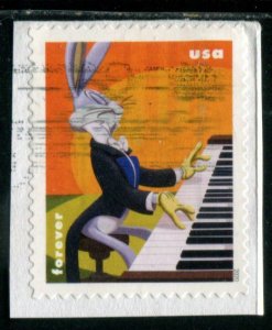 5500 US (55c) Bugs Bunny 80th Anniv SA,  used on paper