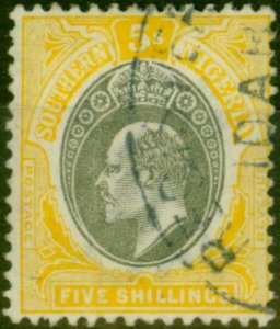 Southern Nigeria 1903 5s Grey-Black & Yellow SG18 V.F.U