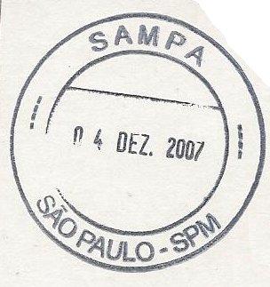 Brazil São Paolo postmark on cardboard (no stamp!)