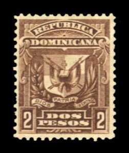 Dominican Republic #95 Cat$25, 1891 2p red brown, unused without gum as issue...