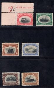 MOMEN: US STAMPS #294-299 PAN AMERICAN SET MINT OG NH VF PF CERT LOT #84271