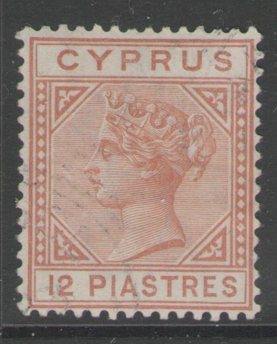 CYPRUS SG37 1893 12pi ORANGE-BROWN FINE USED