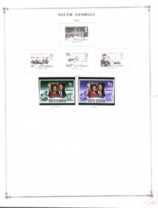 Collection South Georgia Scott Album  Page, 1963/1977, Cat $11 Mint & Used