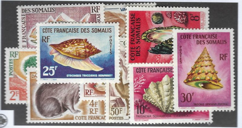 French Somalia SC#287-296 Mint F-VF SCV$56.25...Worth a Close Look!