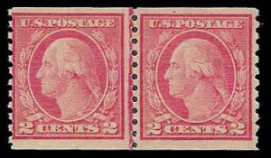 PCBstamps   US # 492 Line Pair 4c(2x2c)Washington, type III, MNH, (5)