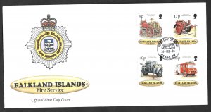 FALKLAND ISLANDS  FIRE SERVICE  FIRST DAY COVER   1998