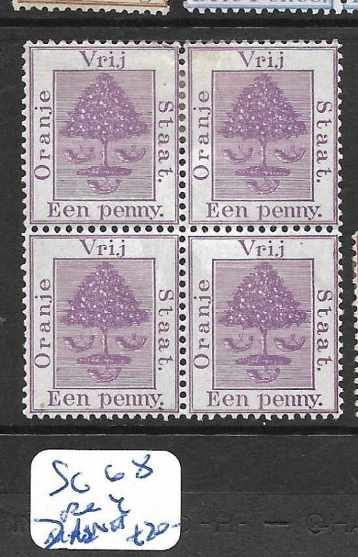 ORANGE FREE STATE  (P3105B)  TREE  1D  SG 68   BL OF 4  MNH