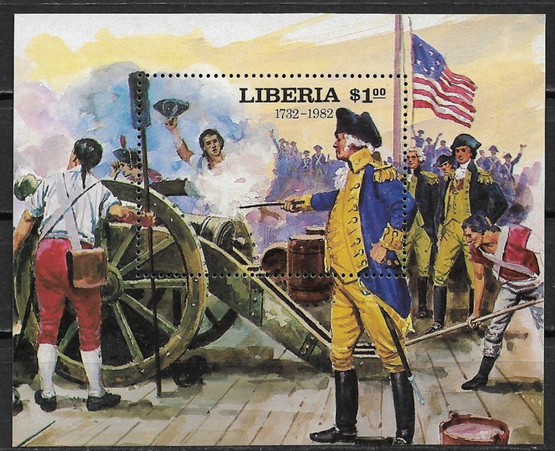 1982 Liberia #943 Battle of Yorktown MNH S/S