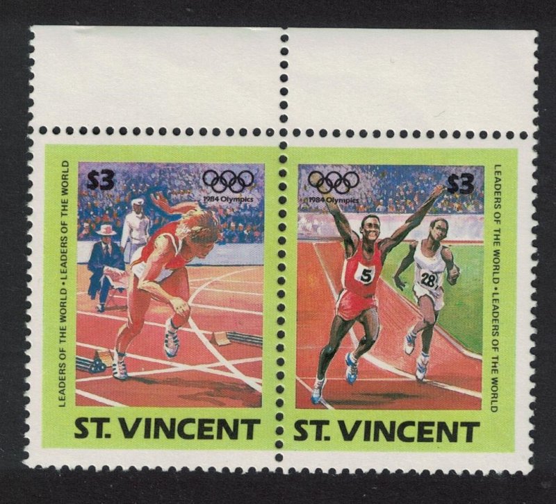 St. Vincent Olympic Games Los Angeles Sprint Pair 1984 MNH SG#818-819