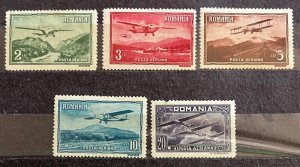 Romania #C17-C21 MH Air Mail Set- SCV=$27.00