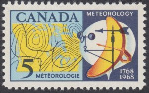 Canada - #479ii Meteorology, HB, Red Over Blue Variety - MNH, Unitrade CV.$20