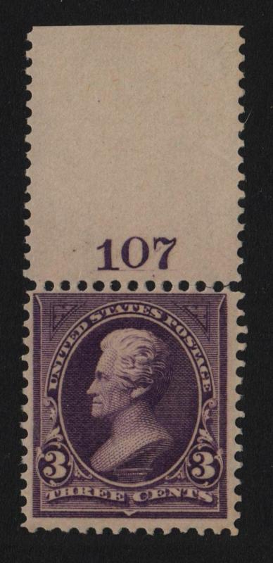 1895 Sc 268 3¢ MNH OG plate number single, Hebert CV $260