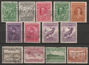 Newfoundland 1932 Sc 183-91,193,195-6,199 partial set used