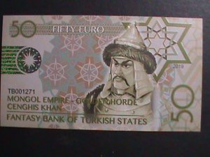 ​TURKEY-2019 COLLECTIBLES 50 EUROS UNCIRCULATED POLYMAR NOTE-VERY FINE