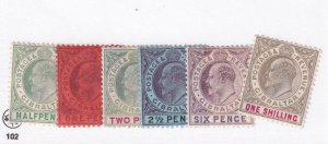 GIBRALTAR # 39-44 VF-MLH KGV ISSUES TO 1/2p to 1sh