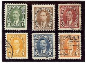 Canada Used Collection Scott #231-232-233-234-235-236