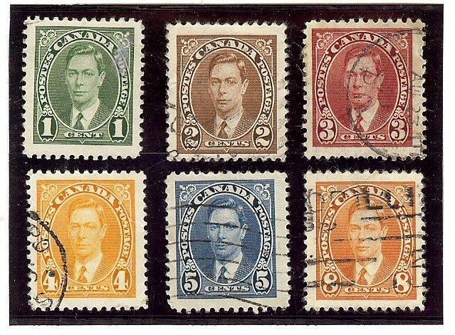 Canada Used Collection Scott #231-232-233-234-235-236