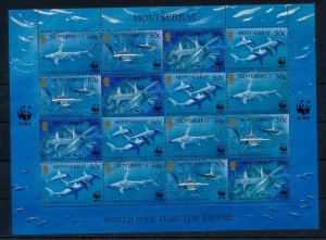 [53912] Montserrat 1999 Marine life sharks WWF Souvenir Sheet MNH