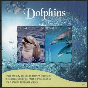 TUVALU 2017 DOLPHINS SOUVENIR SHEET MINT NEVER HINGED