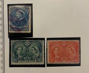 1893 Used Canada Stamps, Widows Queen Victoria, Used, VF