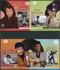 TANZANIA 2017 ELVIS PRESLEY SET OF FOUR  SOUVENIR SHEETS  MINT NH 