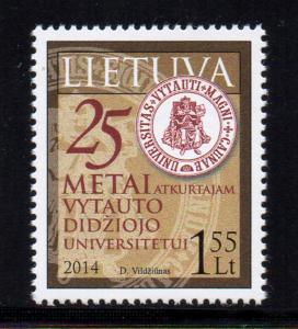Lithuania Sc 1020 2014 Vytautas Magnus University stamp mint NH
