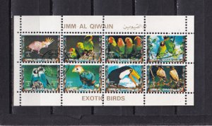 LI07 Umm al Qiwain 1972 Exotic Birds used mini sheet