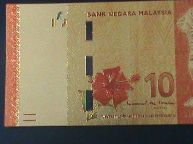 MALAYSIA-2010-24 KARAT GOLD REPLICA $10- RINGGIT BANK NOTE-WITH CERIFICATE VF