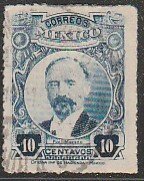 MEXICO 614, 10¢ Pres. Madero. ROULETTED, USED. F-VF. (635)