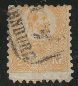 Hungary Scott 1 Used 1871 Franz Joseph Lithographed stamp CV$90