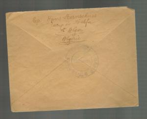 1942 Djelfa French Algeria Internment Camp cover to Red Cross Geneva Switzerland