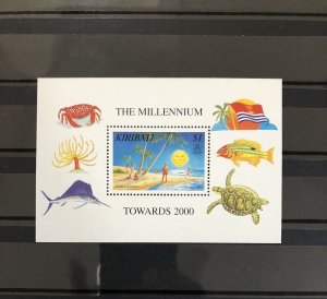 1998 KIRIBATI MILLENNIUM PART I: TOWARDS 2000 Ms Turtle crabs Flags Fish Mnh