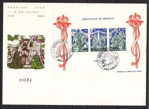 Monaco, Scott cat. 1356a. Christmas s/sheet. Large First day cover. ^