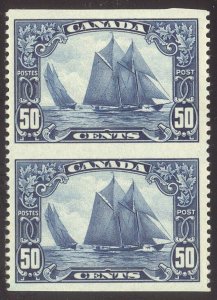 CANADA #158c SCARCE MInt XF NH - 1958 50c Bluenose, Imperf Between Pair