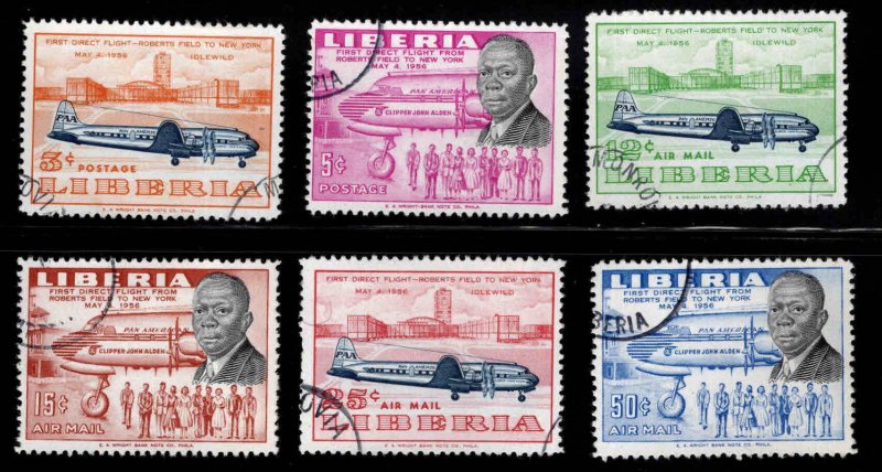 LIBERIA Scott 362-C110  Used  stamp set  Airplanes