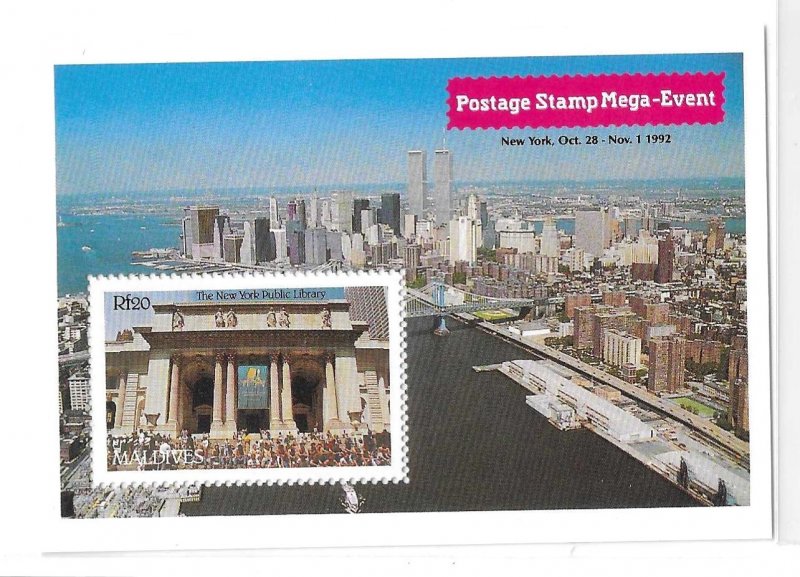 Maldives 1992 Postage stamp Mega Event NY Public Library S/S Sc 1788 MNH C11