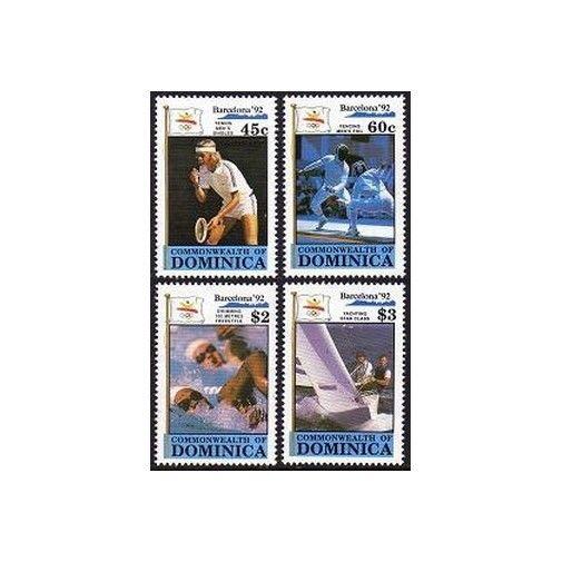 Dominica 1266-1269,1270,MNH.Michel 1349-1352,Bl.173. Olympics Barcelona-1992.