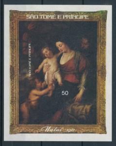 [98546] Sao Tome & Principe 1977 Christmas Painting Rubens Imperf. Sheet MNH