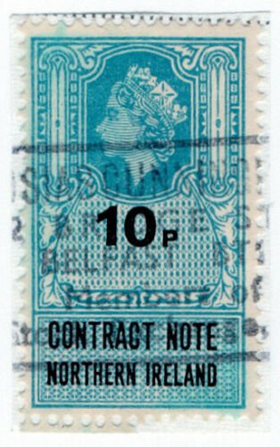 (I.B) Elizabeth II Revenue : Contract Note (Northern Ireland) 10p 